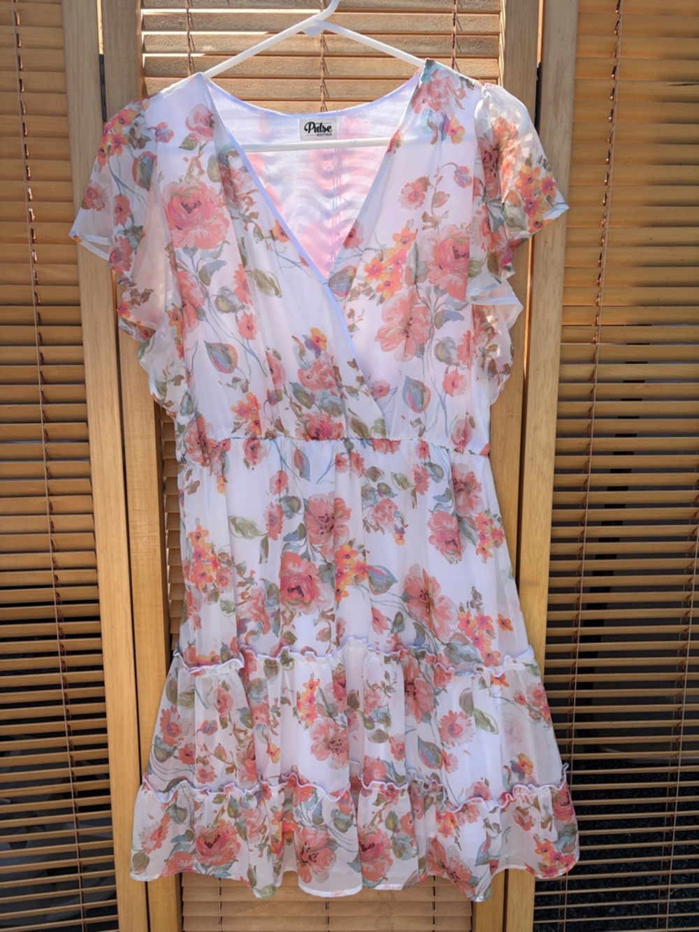 Pilcro Floral White & Pink Midi Dress